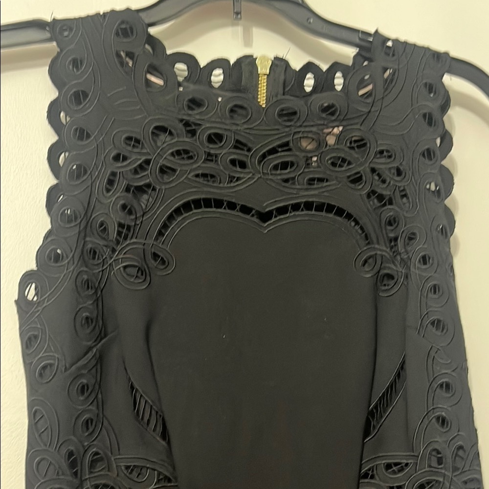 Ted Baker‎ Black Eyelet Cut Out Sleeveless Knee-Length Dress Medium - Picture 8 of 10